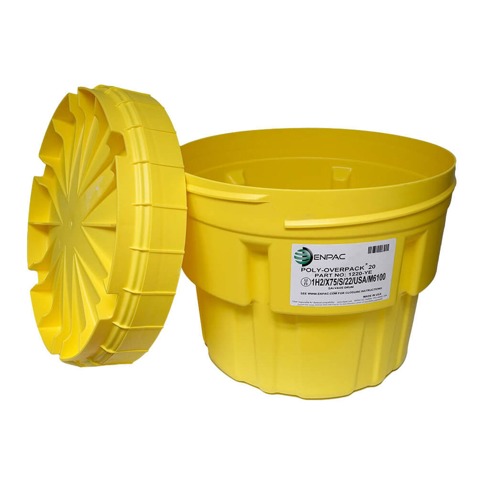 1120-YE 20-Gallon Poly-Overpack® Salvage Drum, Yellow
