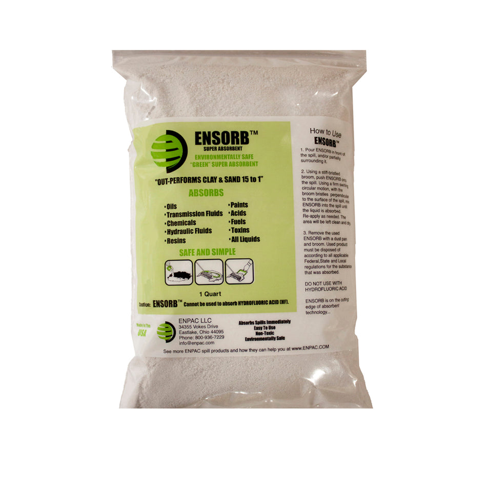 ENP D208CS ENSORB Granular Absorbent, 1 Quart Baggies, 12 Per Case, White