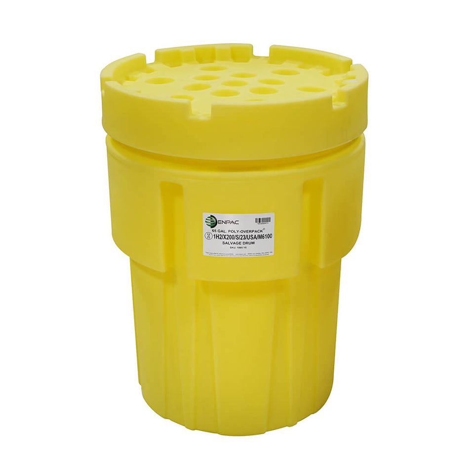 65-Gallon Poly-Overpack® Salvage Drum, Yellow