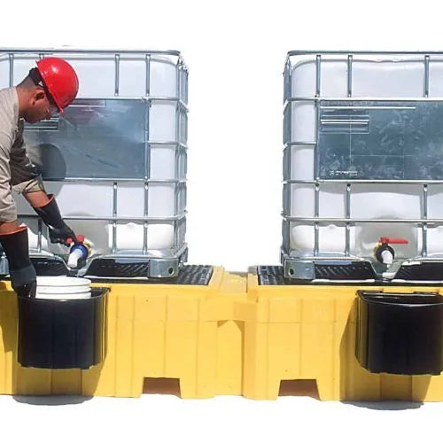 Twin IBC Spill Pallet, With Drain