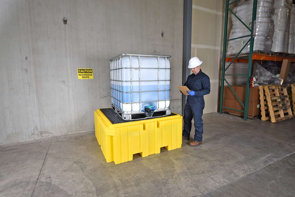 Twin IBC Spill Pallet, With Drain