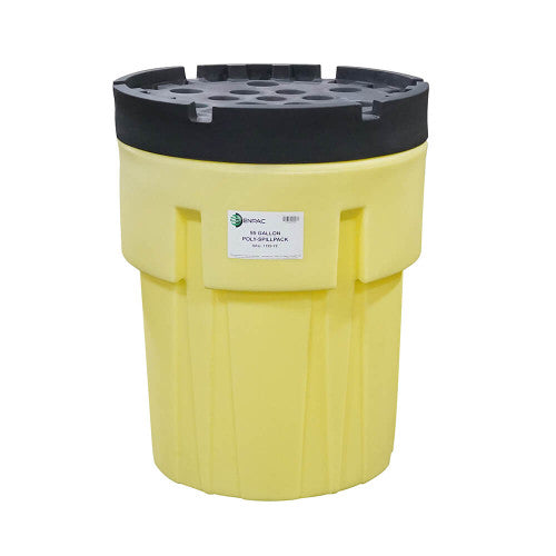 95-Gallon Poly SpillPack Drum, Yellow Base with Black Slip-Top Lid