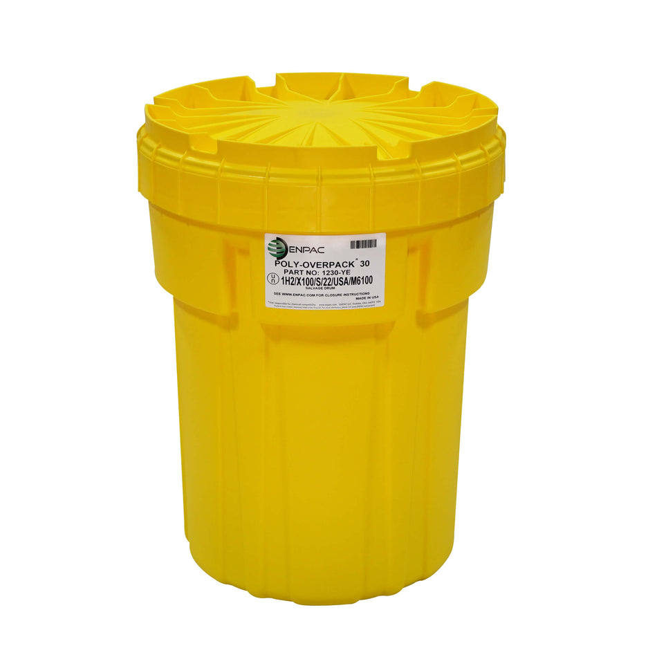 30-Gallon Poly-Overpack® Salvage Drum, Yellow