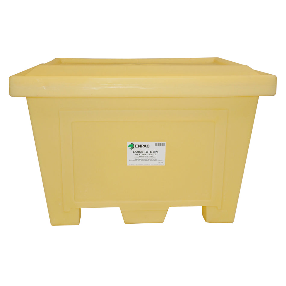 Large Tote Bin with Lid, Yellow