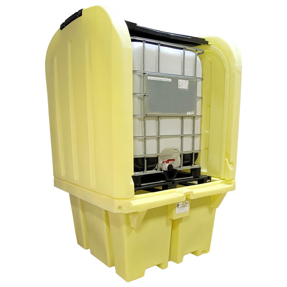 IBC Roll Top Hardcover Spill Pallet, Yellow