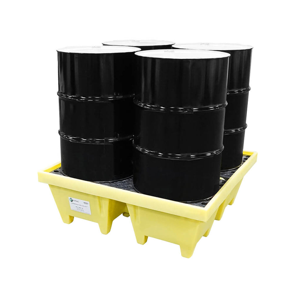 5001-YE 4 Drum Poly Spill Pallet XL, Yellow