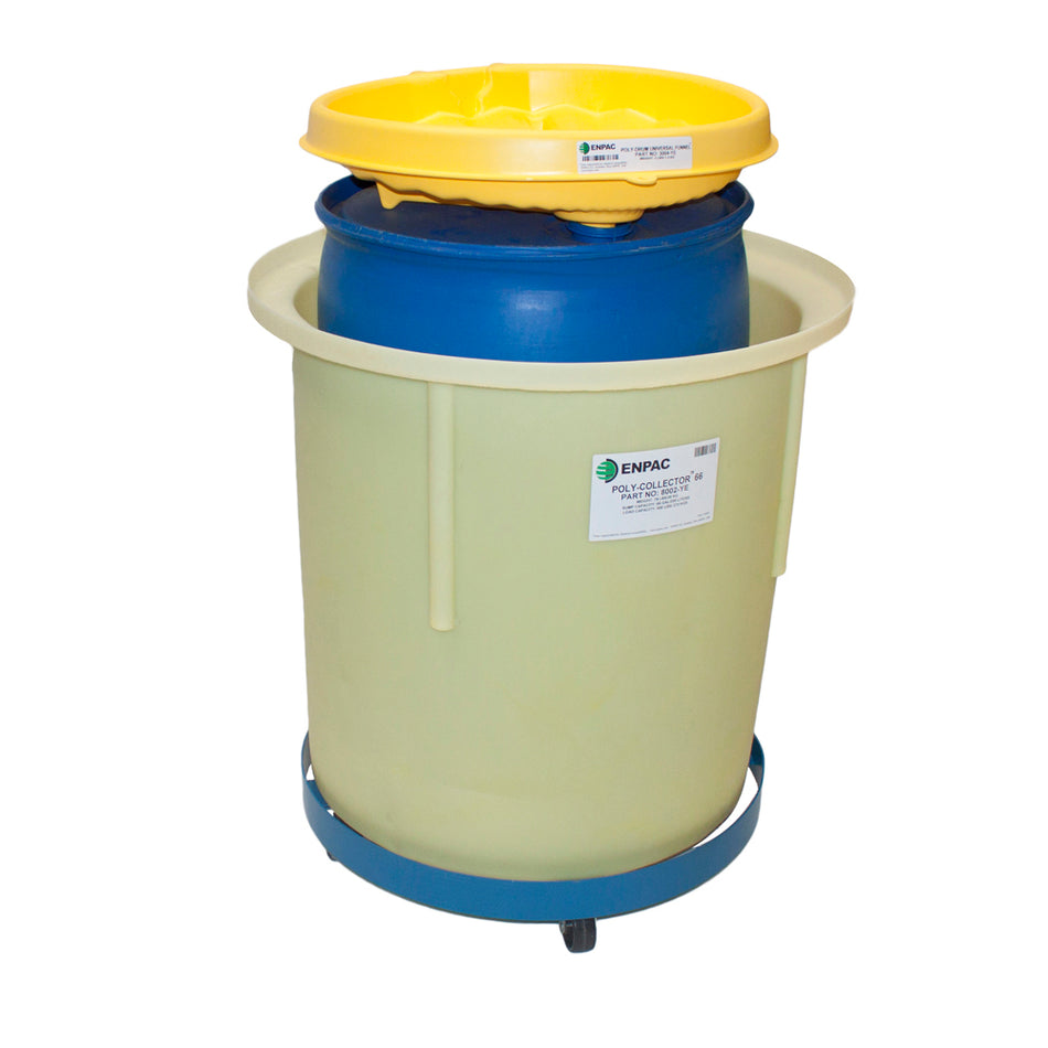 8001-YE Poly Spill Collector 66 With Poly Drum, Yellow