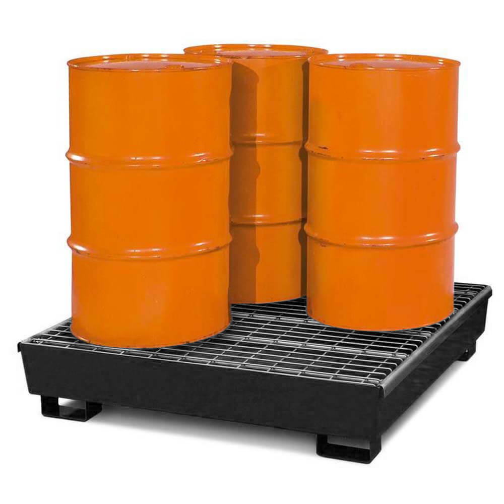 4 Drum Steel Spill Pallet, Black – SpilKleen