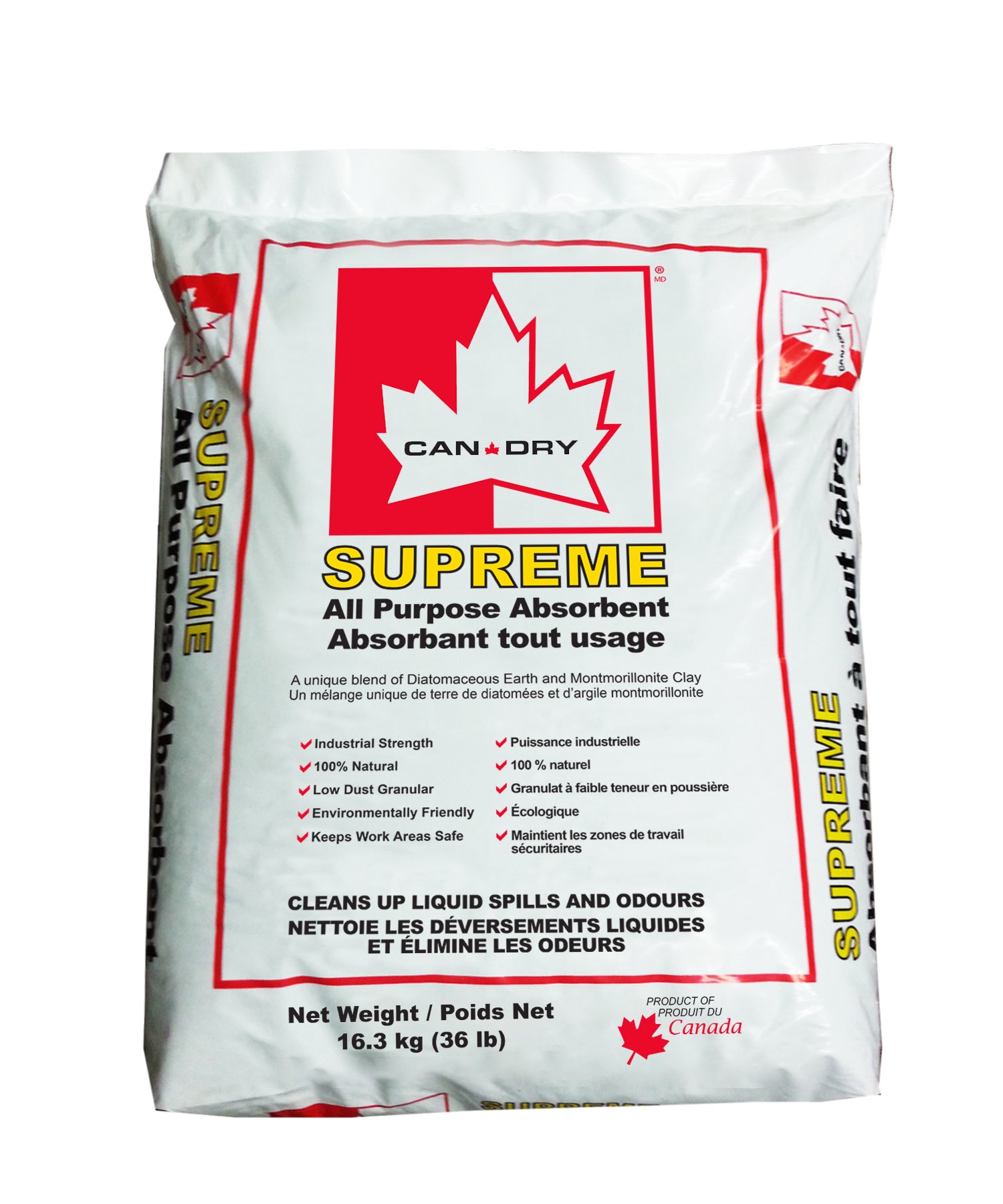 CAN-DRY SUPREME 16.3KG/36LB /bag all purpose absorbent 60 bags/skid ...